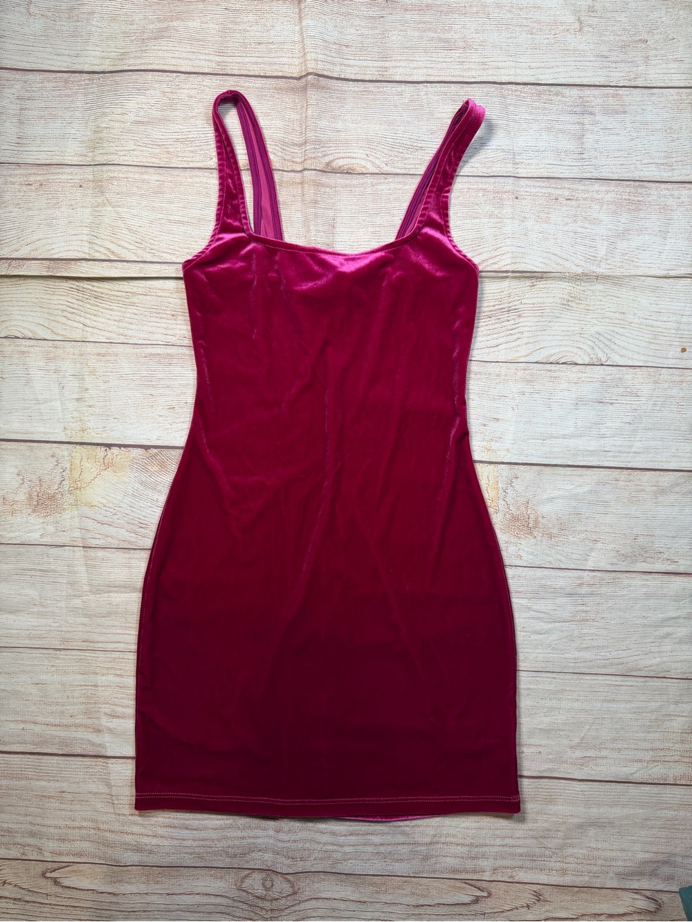 Urban Outfitters Fuchsia Velvet Bodycon Mini Dress